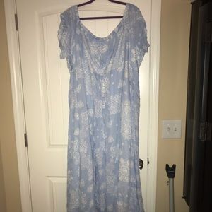Torrid Blue and White Summer Maxi Dress